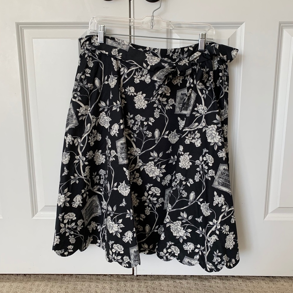 NWT Talbots Black and Ivory Skirt - size 14